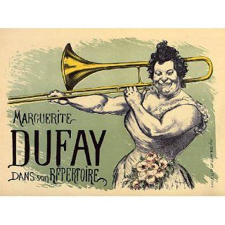 MARGUERITE DUFAY PLAYING TROMBONE SMALL VINTAGE POSTER