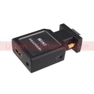  HD Mini VGA to HDMI RGBHV Video Audio Converter Adapter Cable