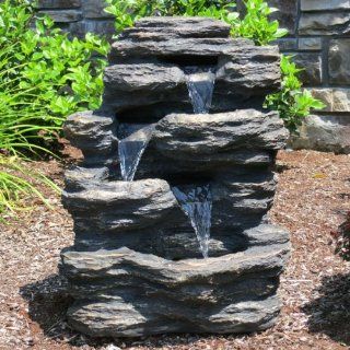 24 Rock Waterfall Garden Fountain w/ LED Lights: Perfect