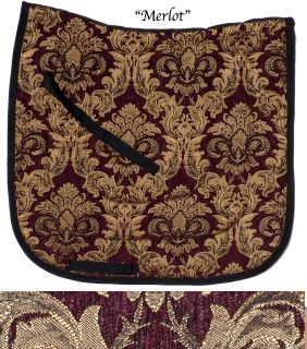  Merlot Deep Red and Gold Classy Baroque Dressage Saddle Pad