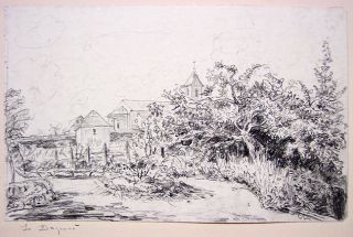 Ernest Marie Herscher Signed 1918 Drawing Listed