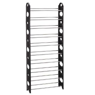 Household Essentials 30 Pair Shoe Rack Tower, Black and