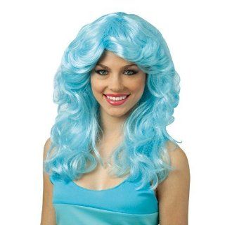 Crayola Sky Blue Layered Disco Costume Wig Adult Select