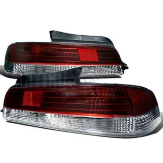 97 01 Honda Prelude Red Clear Tail Lights Rear Lamps