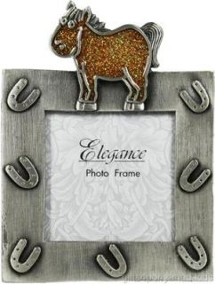  Pewter Horse Design Picture Photo Frame Novelty Horsey Gift