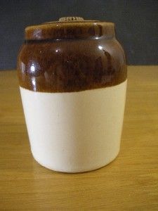 Antique Vintage Stoneware Honey or Mustard Pot Crock
