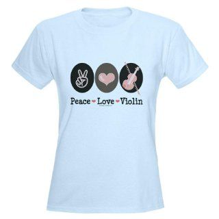 Peace Love Violin Womens Light T Shirt by    XL