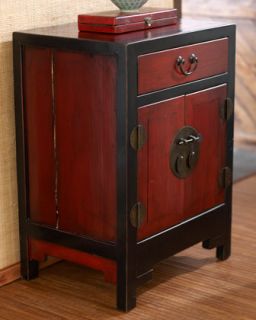 H5LTP Antique Red & Black Side Cabinet