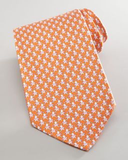 Dog with Newspaper Silk Tie, Orange