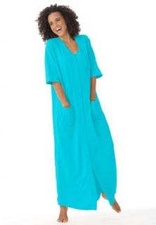 Dreams And Company Plus Size Long Robe In French Terry