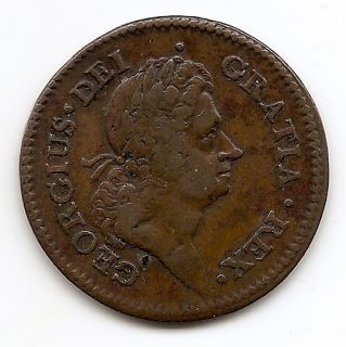 1723 Woods Hibernia Halfpenny Colonial US Irish Coin