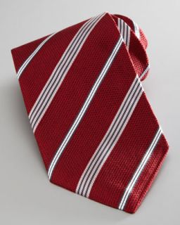 textured striped tie red $ 150