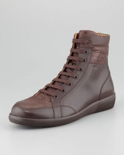 Brown Leather Sneaker    Brown Leather Athletic Shoe
