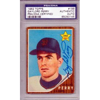 Gaylord Perry Autographed 1962 Topps Card PSA/DNA Slabbed