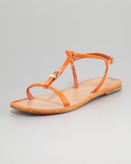Orange Leather Sandal  Neiman Marcus