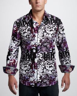 Versace Collection Scarf Print Silk Shirt   