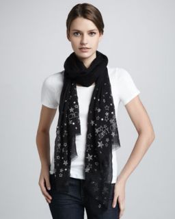 jimmy choo sketch star studded scarf black original $ 585 263