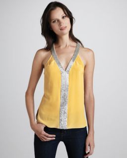  available in gold 887 $ 275 00 robert rodriguez beaded silk tank