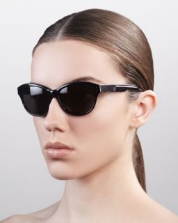 cat eye sunglasses shiny black $ 340