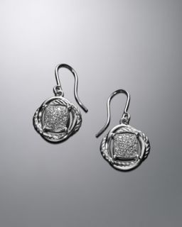 Y0DC6 David Yurman 7mm Pave Diamond Infinity Drop Earrings