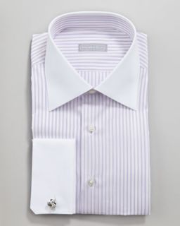 contrast collar striped button down shirt purple white $ 600