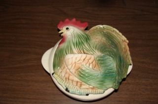 hoenig california pottery rooster covered casserole