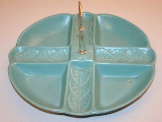 Hoenig California Pottery Divided Serving Plate with Center Handle