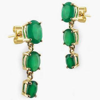   Jewelry Hot Sale 3 95 CT Emerald Past Present Future 18K Earrings