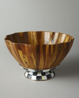  salad bowl $ 395 00 mackenzie childs courtly check fluted wooden salad