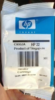HP 22 C9352AN 140 Tri Color Ink Cartridge