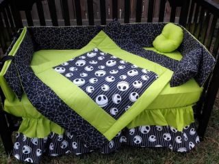 New Crib Bedding Set m/w Jack NIGHTMARE BEFORE CHRISTMAS fabric