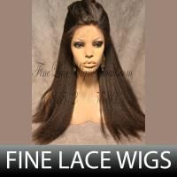 20 inches Long Human Hair Italian Yaki Chinese Hair Full Lace Wig