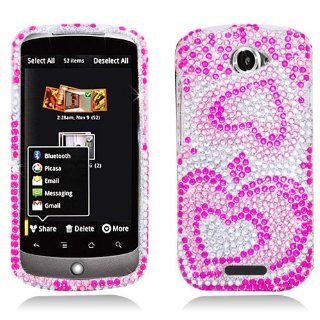 HTC ONE S Full Diamond Protector Case Pink Heart Cell