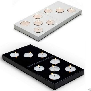 Black White Domino T Lights Holder Stand 8 Tea Candles Included Peleg