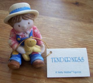 Vintage 1970s Holly Hobbie Miniature Figurine Robby w Dog See Pics