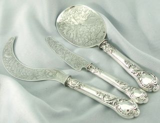 by henin cie 1875 19c antique french sterling silver ice cream serving
