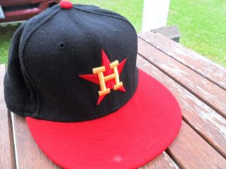 HOUSTON ASTROS FITTED HAT SZ 7 1 2 BY NEW ERA COOPERSTOWN COLLECTION
