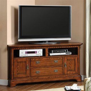 Monteville Console Television Stand in Dark Oak Finish by