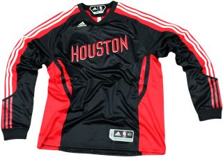 NBA Houston Rockets Adidas on Court Long Sleeve Shooting Shirt Black