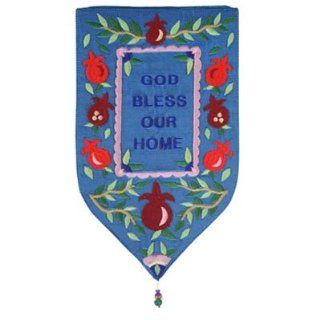 Yair Emanuel Blue Home Blessing Wall Tapestry Home