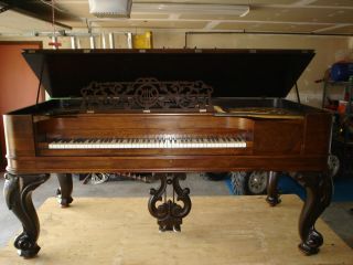 1870 Chickering Sons Rosewood Square Grand Piano Restored Antique