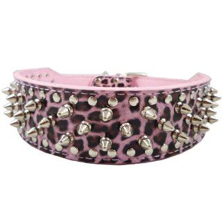  Dog Collar 2 Wide, 25 Spikes 44 Studs, Pit Bull, Boxer: Pet Supplies