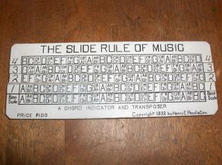  Rule of Music Chord Indicator Transposer 1932 Henry E Pendleton
