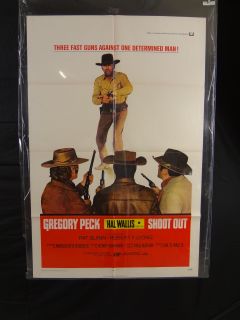 Shoot Out Poster VG FN Gregory Peck Pat Quinn Robert F Lyons Western