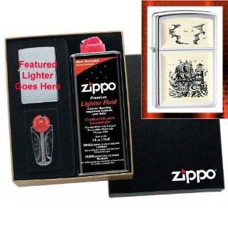 Scrimshaw Ship Emblem Zippo Lighter Gift Set: Health