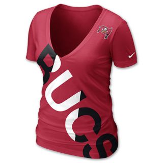 Nike NFL Tampa Bay Buccaneers Off Kilter Womens V Neck Tee Shirt