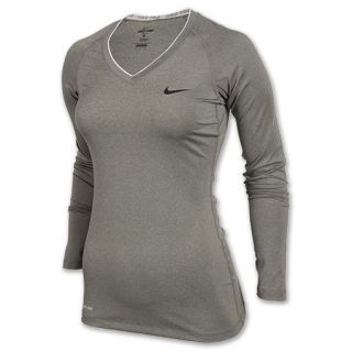 Womens Nike Pro Core II Fitted Shirt Carbon Heather