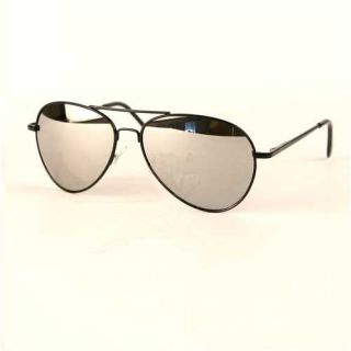  Mirrored Black Aviator Style Sunglasses with Spring Hinges