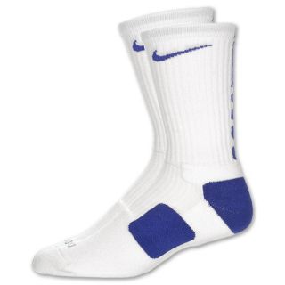Nike Elite Mens Basketball Crew Socks White/Royal