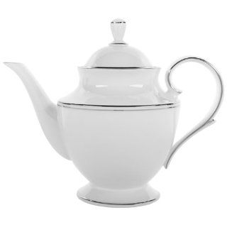 Lenox Federal Platinum Bone China Teapot with Lid: Kitchen